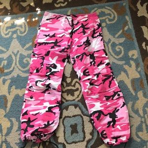 Pink camouflage rothco pants.